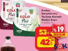 KIZILAY KARAMÜRVER/YEŞİLÇAY AROMALI MADEN SUYU 6X200 ML KIZILAY KARAMÜRVER/YEŞİLÇAY AROMALI MADEN SUYU 6X200 ML